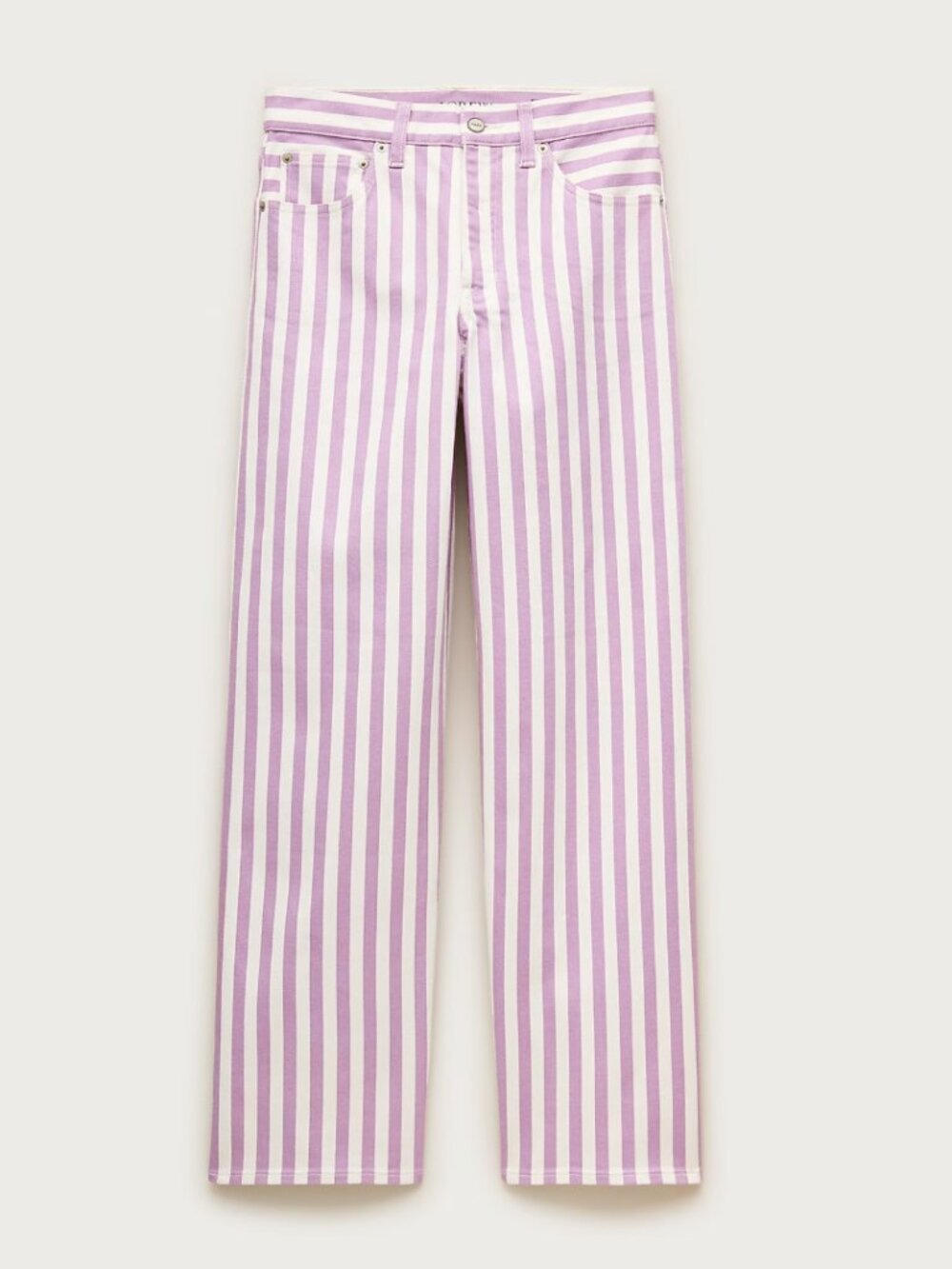J.Crew Everyday Wide-Leg Ankle Jean in Stretch (Violet Mist Ivory)